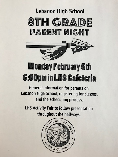 8th grade parent meeting flyer